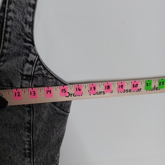 Free People Johnny Black Denim Mini Dress Acid Wash Fitted size 2 - Picture 7 of 12